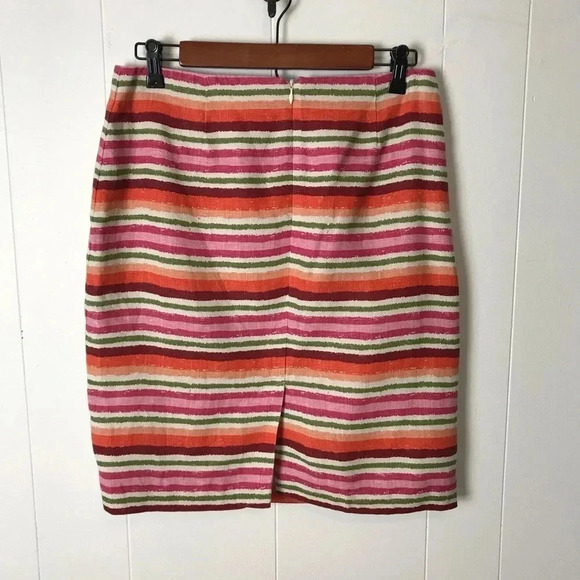Talbots‎ 100% Linen Striped Pencil Skirt Size 4 Multi Colored - Picture 2 of 11